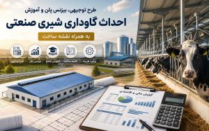 طرح توجیهی، بیزنس پلن و آموزش احداث گاوداری شیری صنعتی به همراه نقشه ساخت